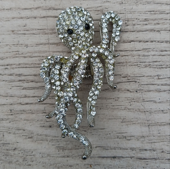 Vintage Rhinestone Octopus Stretch Ring or Necklace Piece - Picture 4 of 12